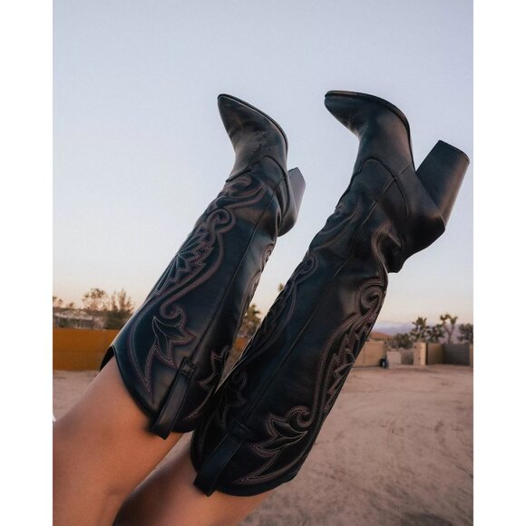 STEVE MADDEN Lasso Knee High Western Boot in Black Multi Size US 10 - Picture 2 of 13